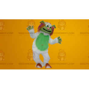 Costume de mascotte BIGGYMONKEY™ de yéti blanc et vert tout