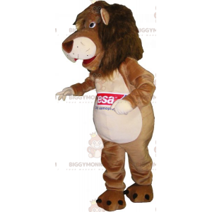 Costume de mascotte BIGGYMONKEY™ de lion avec un ventre blanc -