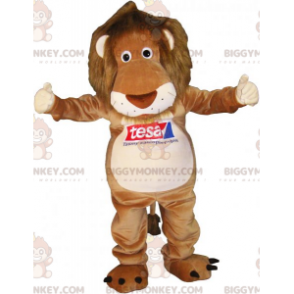 Leeuw BIGGYMONKEY™ mascottekostuum met witte buik -