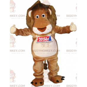 Lion BIGGYMONKEY™ Mascot Costume with White Belly –
