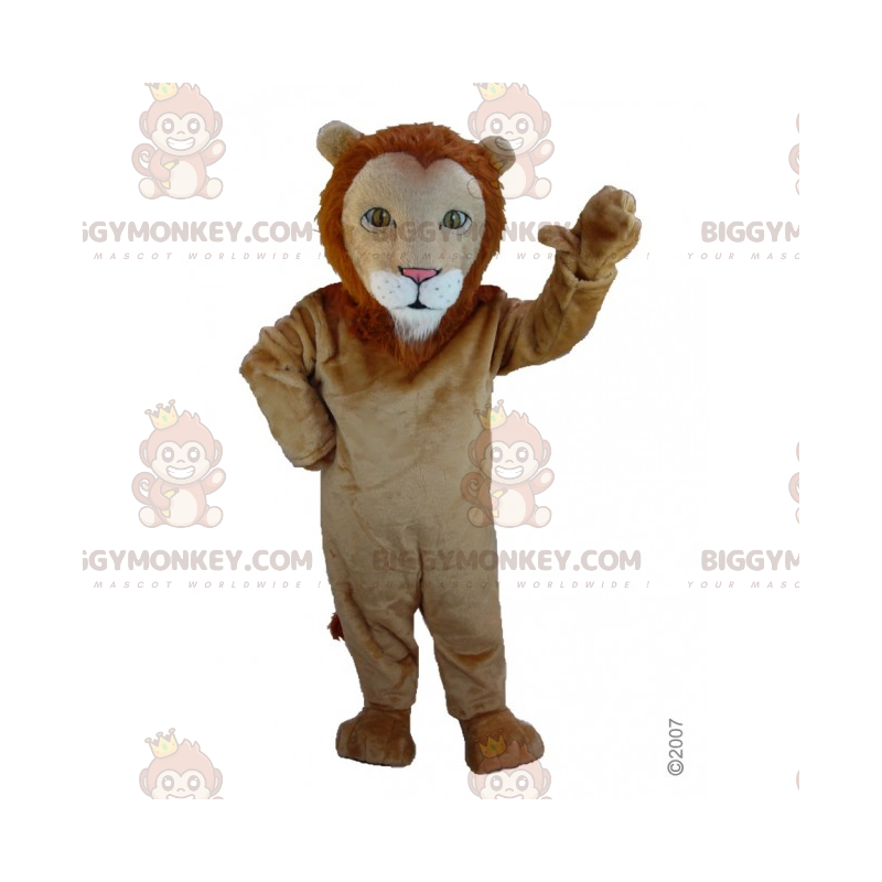 Lion BIGGYMONKEY™ Mascot Costume with Small Mane –