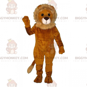 Disfraz de mascota León BIGGYMONKEY™ con melena beige pequeña -