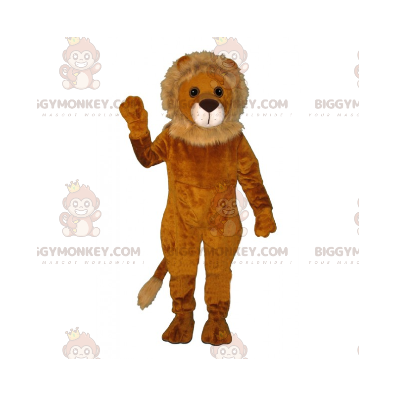 Leeuw BIGGYMONKEY™ mascottekostuum met kleine beige manen -