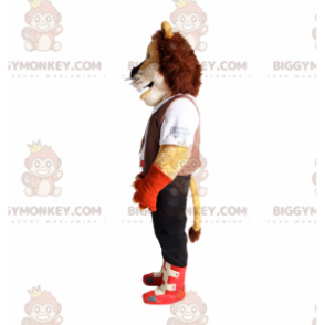 Lion BIGGYMONKEY™ maskotdräkt med äventyraroutfit - BiggyMonkey