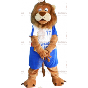 Costume da mascotte Leone BIGGYMONKEY™ con completo da calcio