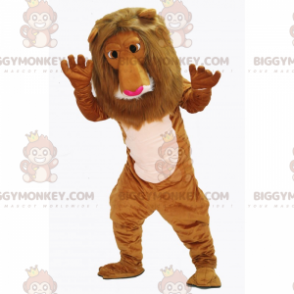 BIGGYMONKEY™ maskotdräkt av lejon med rosa näsa - BiggyMonkey