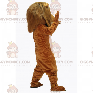 Traje de mascote BIGGYMONKEY™ de leão com nariz rosa –