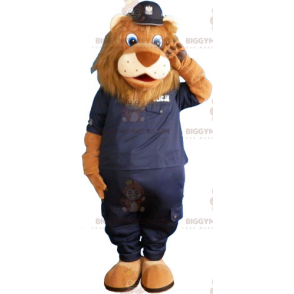 Costume de mascotte BIGGYMONKEY™ de lion avec uniforme de