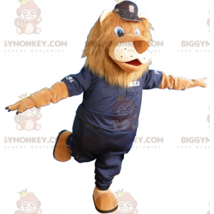 Costume da mascotte Leone BIGGYMONKEY™ con uniforme nera della