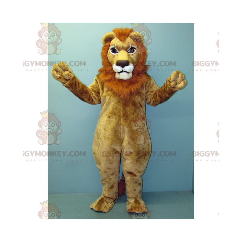 BIGGYMONKEY™ Costume da mascotte di Leone beige con criniera