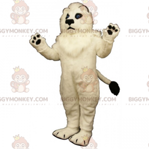 Costume da mascotte BIGGYMONKEY™ del leone bianco -