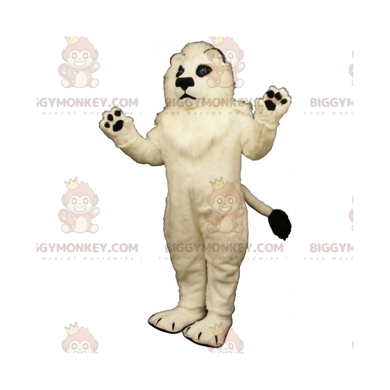 Costume de mascotte BIGGYMONKEY™ de lion blanc - Biggymonkey.com