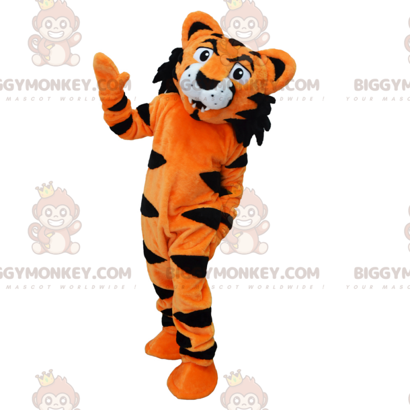 BIGGYMONKEY™ Mascottekostuum van leeuw in karate-outfit -