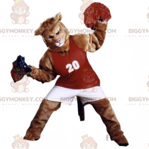 BIGGYMONKEY™ Disfraz de mascota de león con atuendo de niña