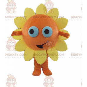 Costume de mascotte BIGGYMONKEY™ de fleur jaune et orange