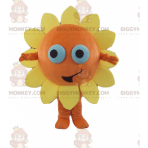 Jättegul och orange blomma BIGGYMONKEY™ maskotdräkt -