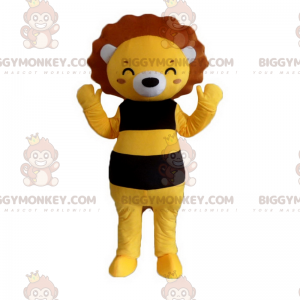 Costume de mascotte BIGGYMONKEY™ de lion souriant -