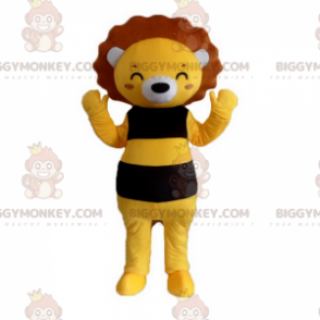 Traje de mascote de leão sorridente BIGGYMONKEY™ –