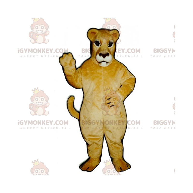 Löwin BIGGYMONKEY™ Maskottchen Kostüm mit brauner Schnauze -