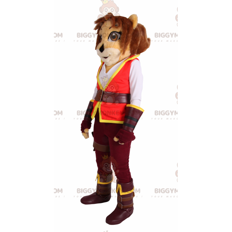 Costume de mascotte BIGGYMONKEY™ de lionne avec tenue