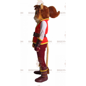 Traje de mascote Lioness BIGGYMONKEY™ com roupa de aventureiro