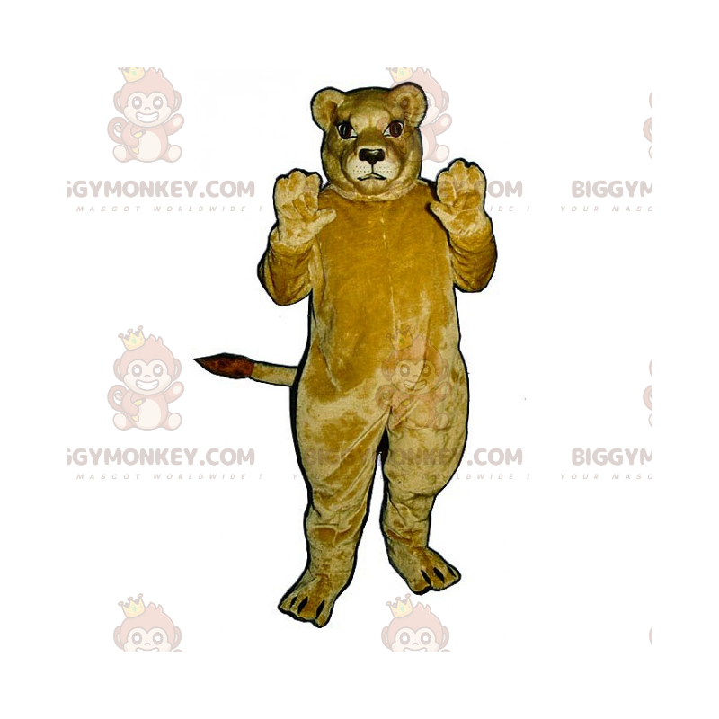 Traje de mascote de Leoa Big Eyes Bege BIGGYMONKEY™ –