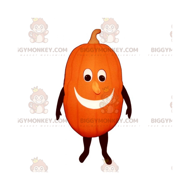 Traje de mascote de abóbora longa BIGGYMONKEY™ com sorriso –