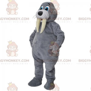 Costume da mascotte lupo BIGGYMONKEY™ con maglietta sportiva -