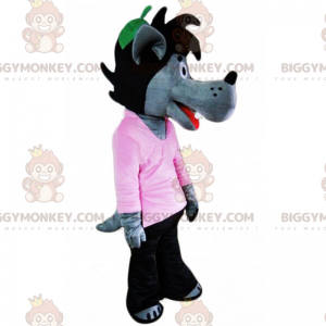 Costume de mascotte BIGGYMONKEY™ de Loup en pantalon -