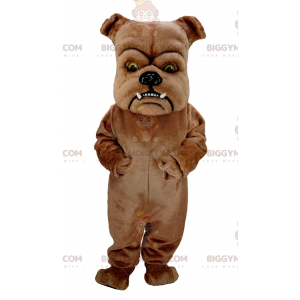 Skrämmande jätte brun hund BIGGYMONKEY™ maskotdräkt -
