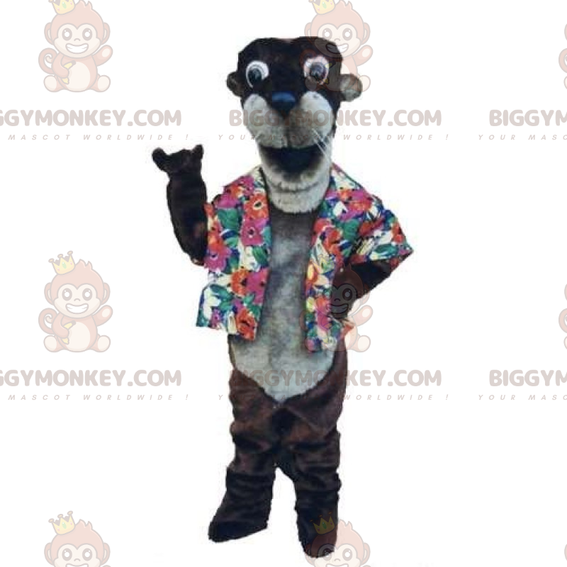 Disfraz de mascota de nutria BIGGYMONKEY™ con camisa -