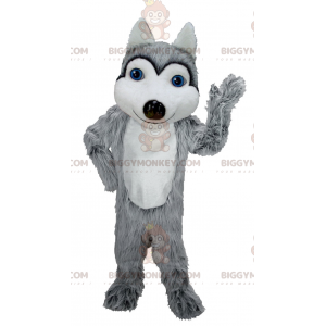 Blue Eyes Gray and White Wolf Mascot Costume BIGGYMONKEY™ –