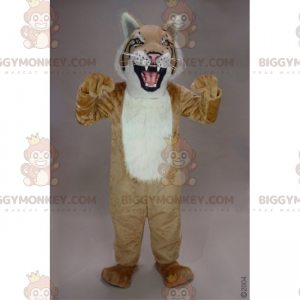 Witbuikige Bobcat BIGGYMONKEY™ mascottekostuum - Biggymonkey.com