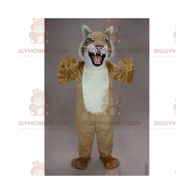 Witbuikige Bobcat BIGGYMONKEY™ mascottekostuum - Biggymonkey.com