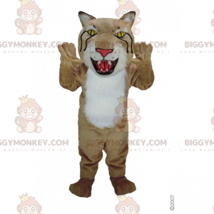 Costume da mascotte Lynx BIGGYMONKEY™ con testa grande -