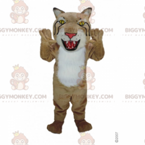 Costume da mascotte Lynx BIGGYMONKEY™ con testa grande -