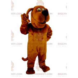Hauska ja omituinen ruskea koiran BIGGYMONKEY™ maskottiasu -