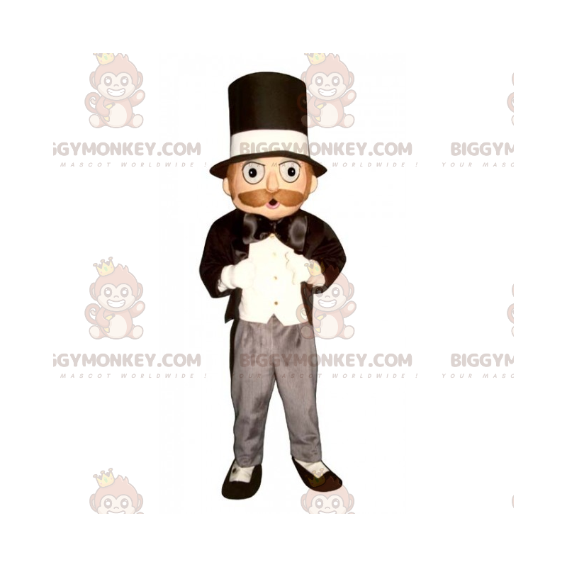 Costume de mascotte BIGGYMONKEY™ de magicien avec chapeau haut