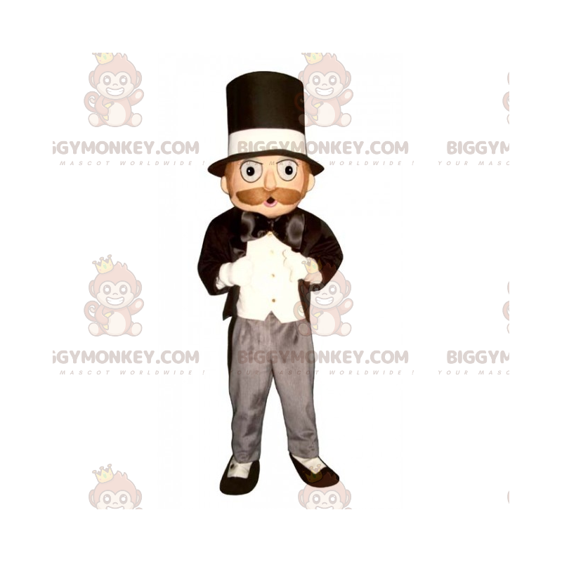 Magician BIGGYMONKEY™ Mascot Costume with Top Hat –