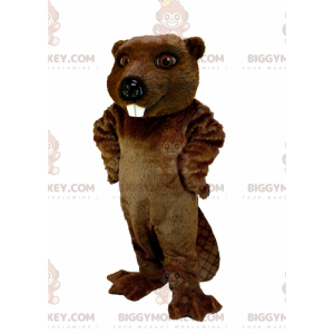 Costume mascotte BIGGYMONKEY™ castoro marrone molto realistico