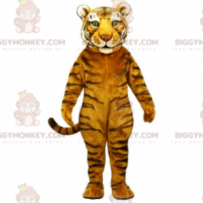 Majestueus BIGGYMONKEY™-mascottekostuum met groene ogen tijger