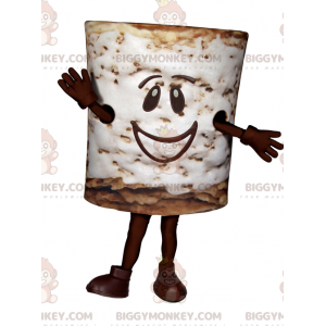 Marshmallow BIGGYMONKEY™ Mascot Costume with Smiling Face –