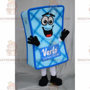 Colchón azul BIGGYMONKEY™ mascota disfraz con cara sonriente -