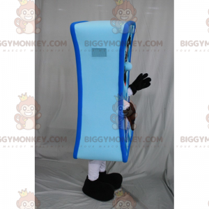 Kostým maskota BIGGYMONKEY™ s modrou matrací se smajlíkem –
