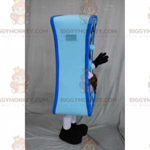 Traje de mascote BIGGYMONKEY™ com colchão azul com carinha