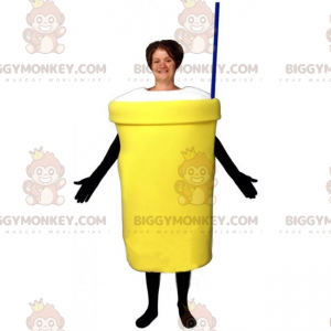 Στολή μασκότ Milkshake BIGGYMONKEY™ με άχυρο - Biggymonkey.com