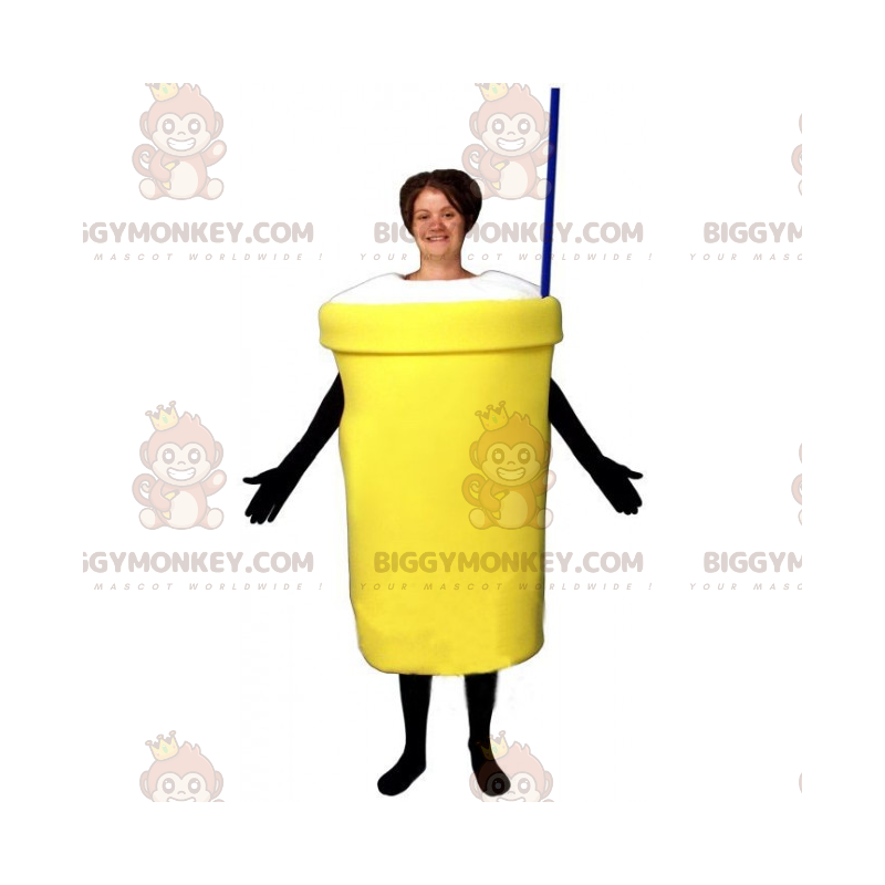 Traje de mascote Milkshake BIGGYMONKEY™ com palha –