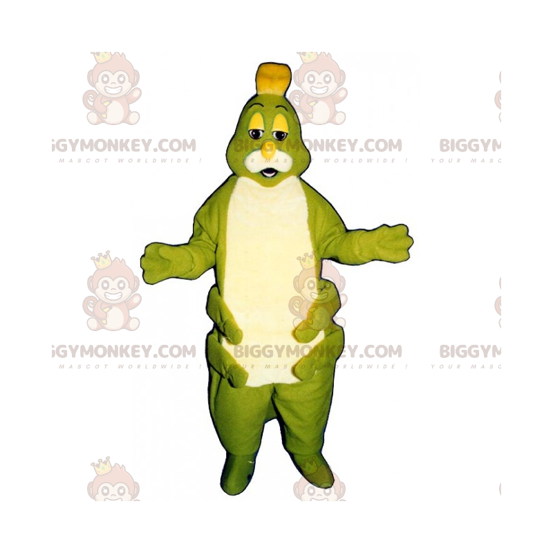 Fato de mascote BIGGYMONKEY™ de centopéia verde e barriga