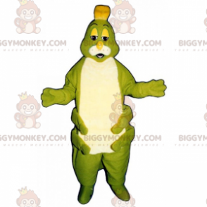 Grön tusenfoting och vit mage BIGGYMONKEY™ maskotdräkt -