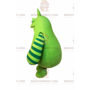 Costume da mascotte mostro verde BIGGYMONKEY™ con strisce sulle